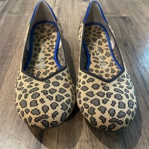 Rothy’s size 8.5.  Leopard print, round toe, flat. Worn once.  Great condition.